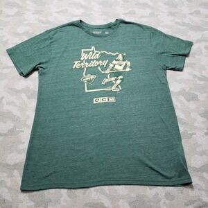 CCM Shirt Mens XL Green Wild Territory Athletic Equipment Short Sleeve